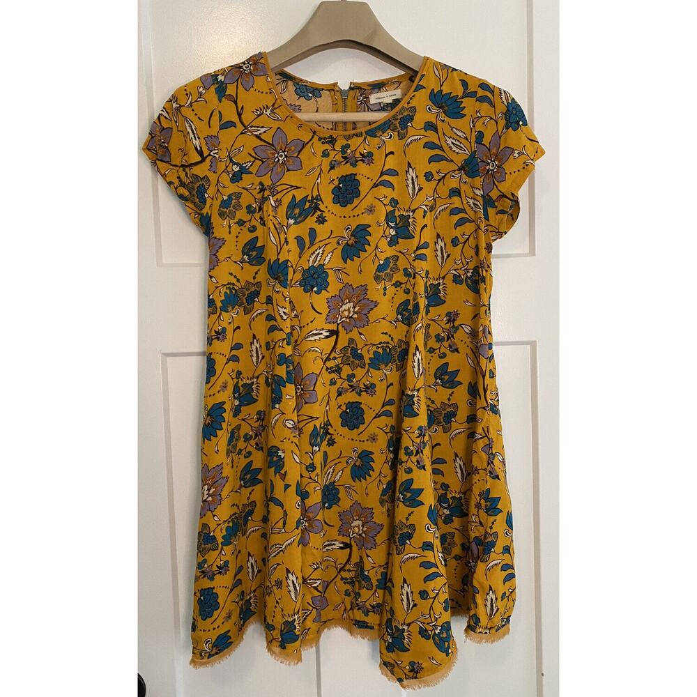 Silence and Noise (Urban Outfitters) Yellow Floral Print Dress Size Small
